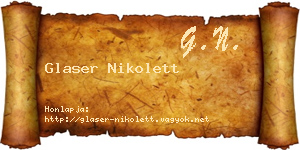 Glaser Nikolett névjegykártya